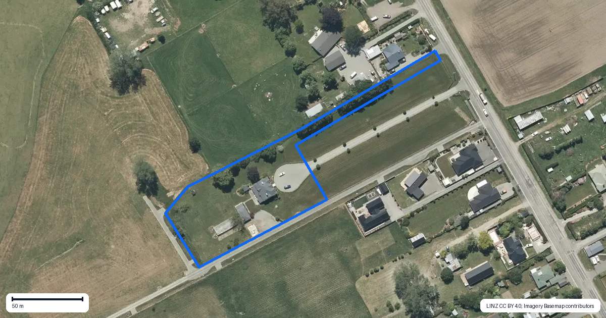 Property context map for 74 Te Ngawai Road, Pleasant Point