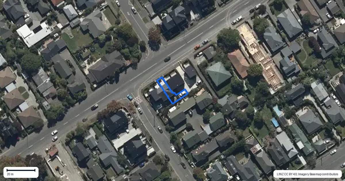 Property context map for 3/90 Browns Road, St Albans, Christchurch