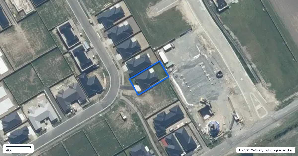 Property context map for 16 Korimako Crescent, Rolleston