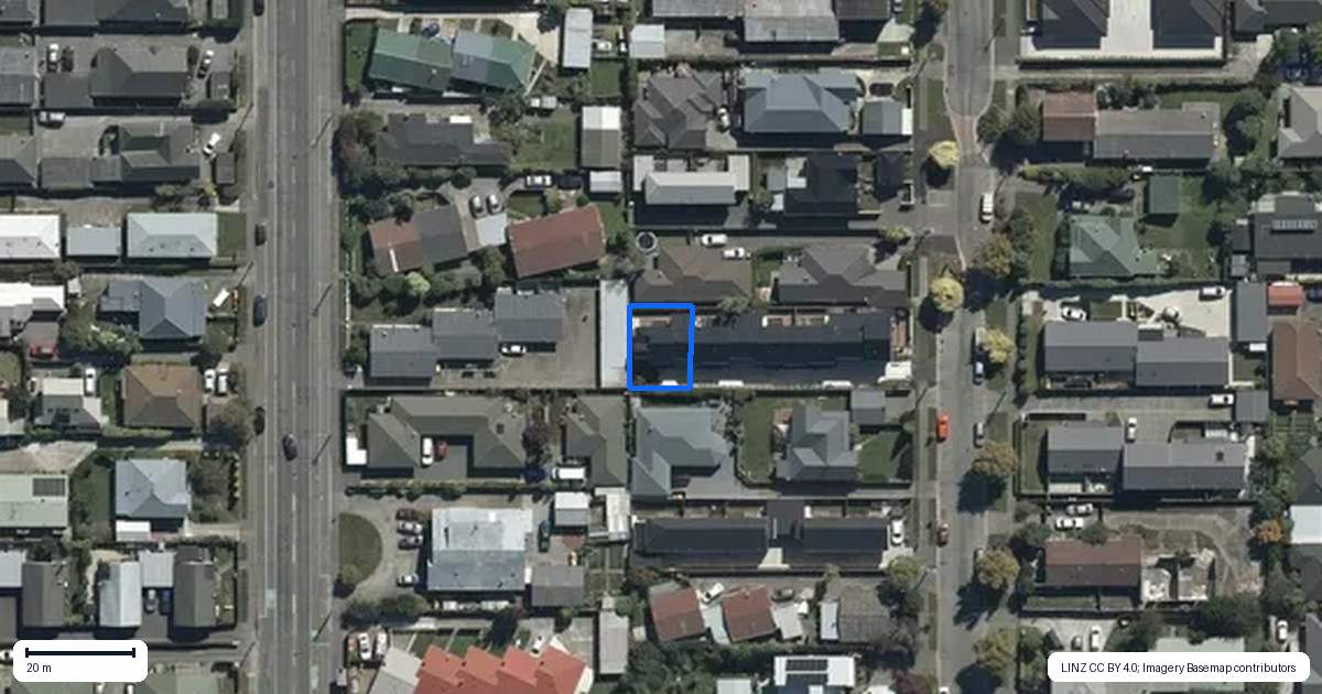 Property context map for 173E Geraldine Street, Edgeware, Christchurch