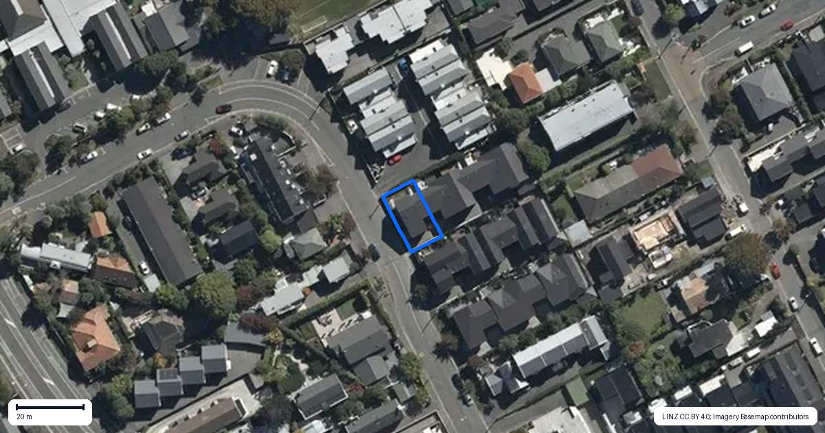 Property context map for 1/24 Rhodes Street, Merivale, Christchurch