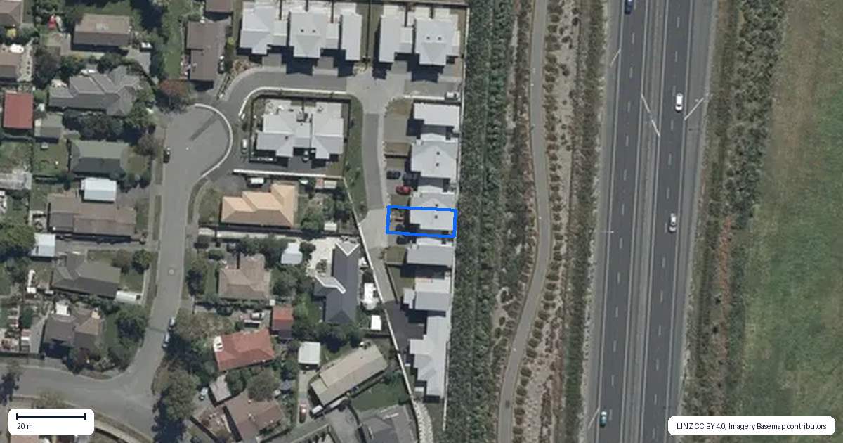 Property context map for 23 Kakapo Lane, Redwood, Christchurch