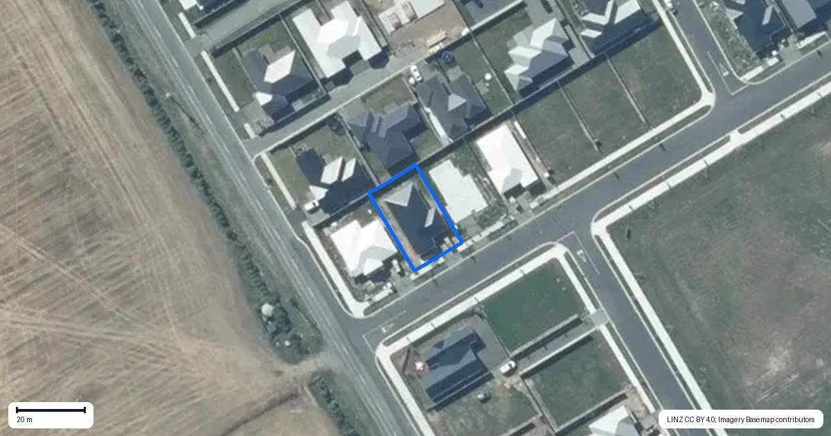 Property context map for 114 Monarch Drive, Rolleston