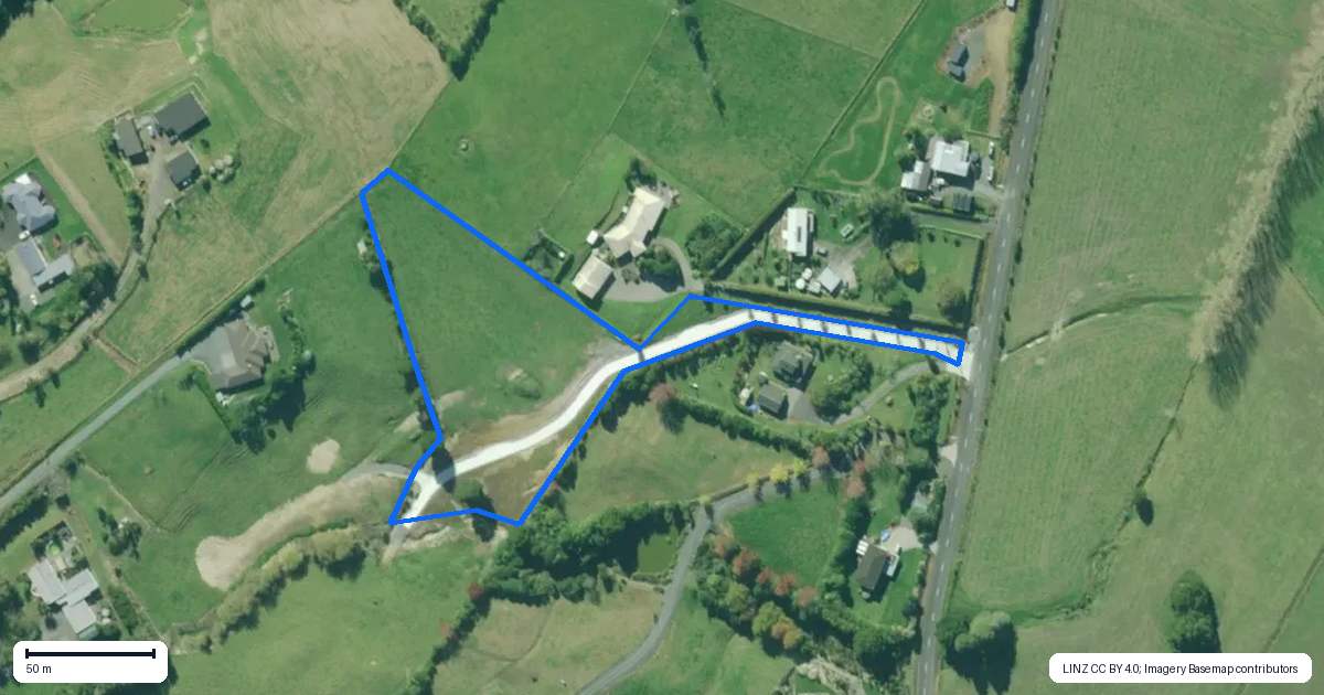 Property context map for 45A Finlayson Road, Matarau, Whangarei