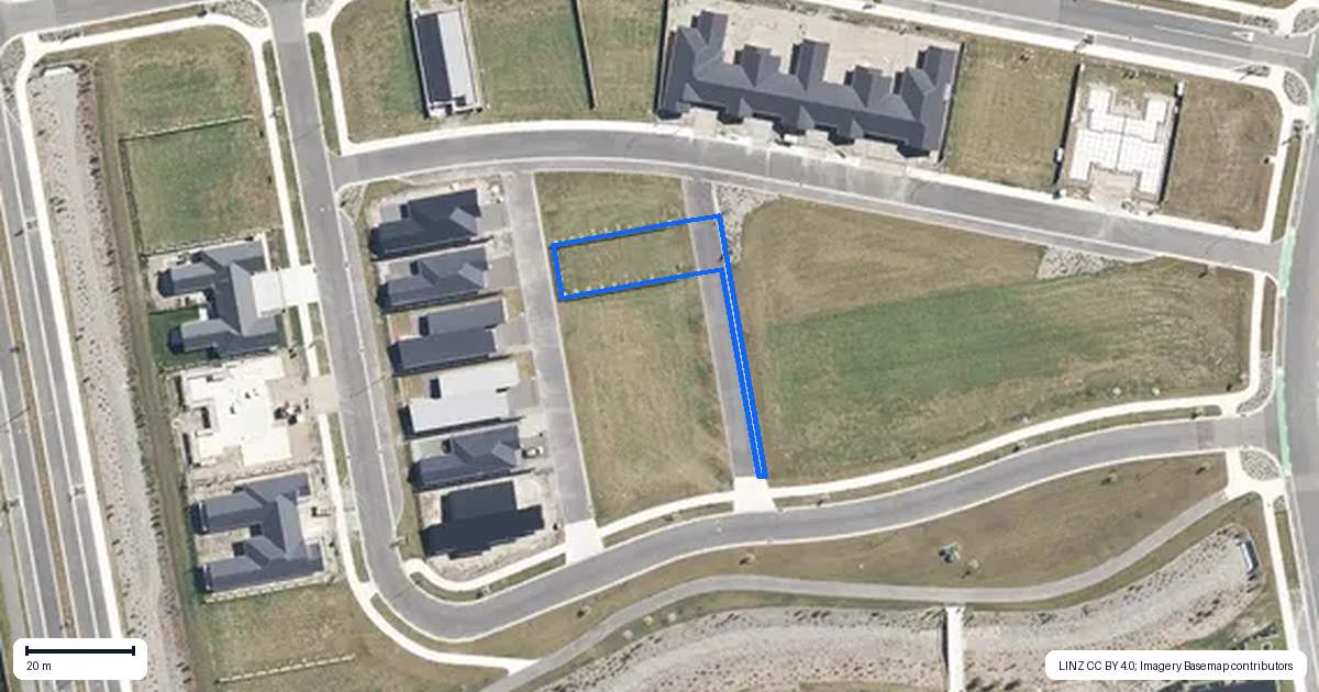 Property context map for 20B Ruataniwha Avenue, Rangiora