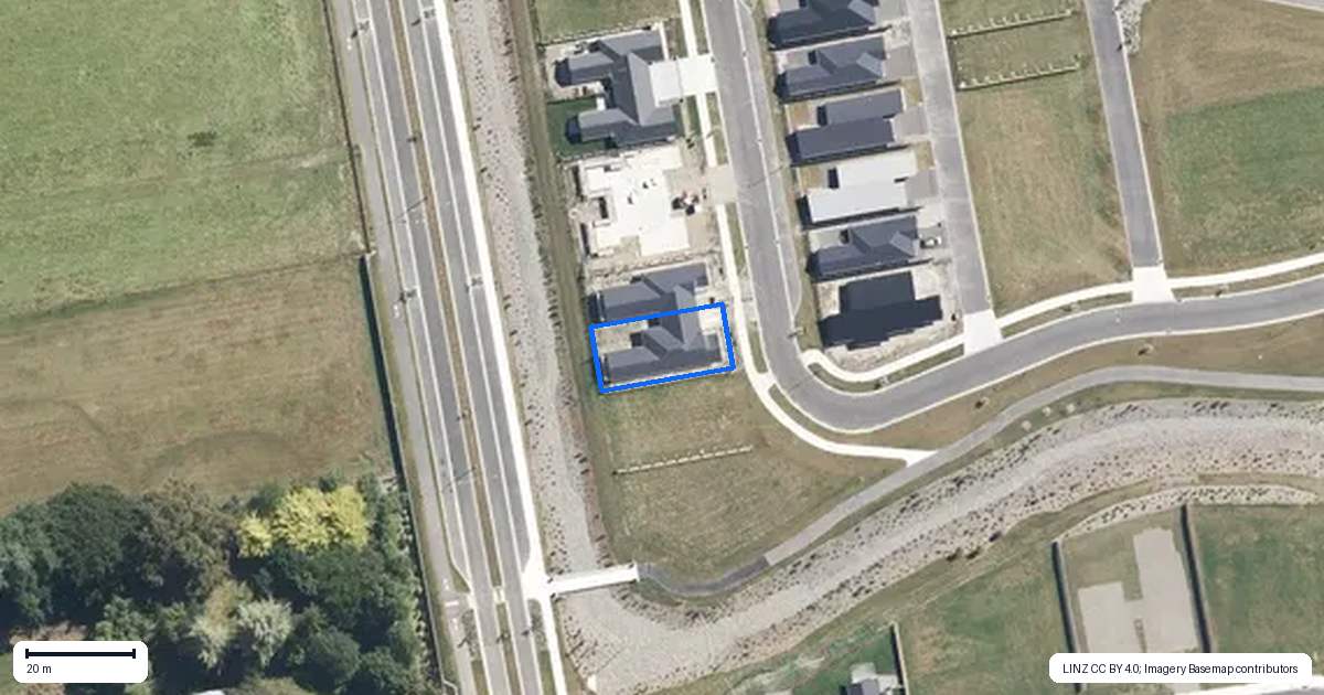 Property context map for 33 Ruataniwha Avenue, Rangiora