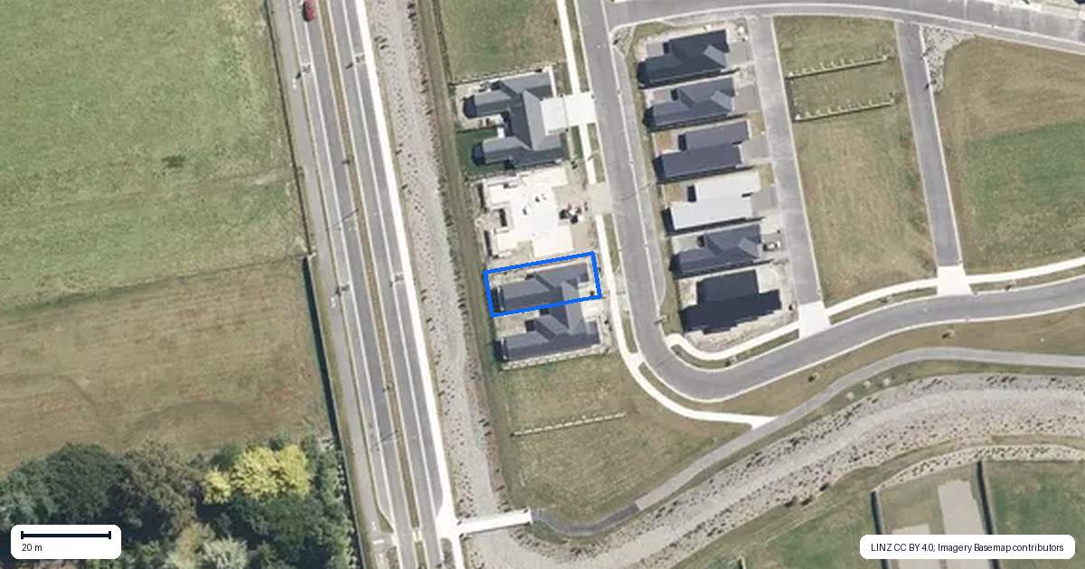 Property context map for 35 Ruataniwha Avenue, Rangiora