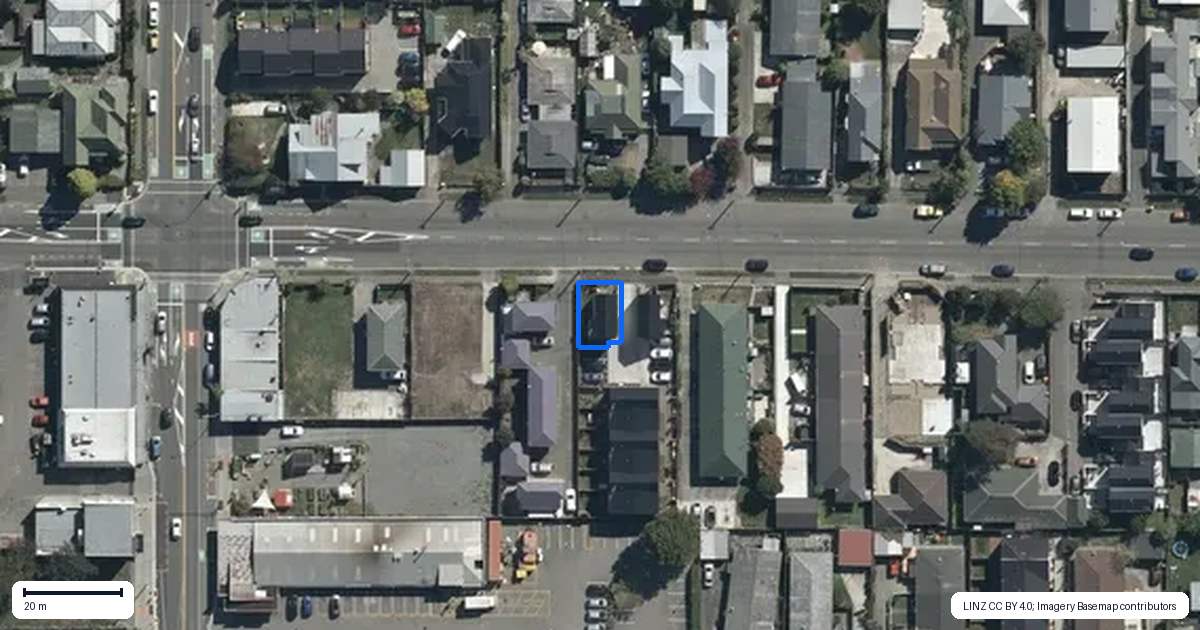 Property context map for 1/452 Gloucester Street, Linwood, Christchurch