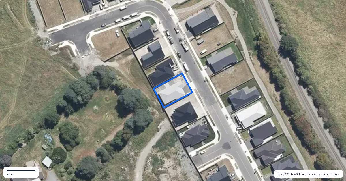 Property context map for 25 Bastings Street, Kaiapoi