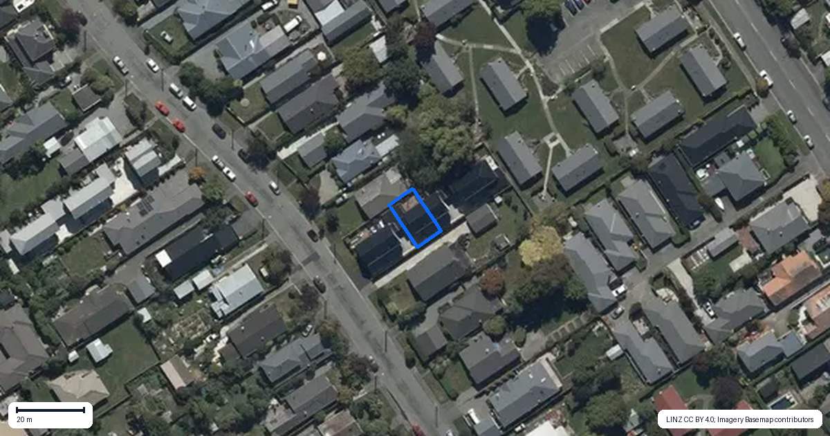 Property context map for 3/38 Mersey Street, St Albans, Christchurch