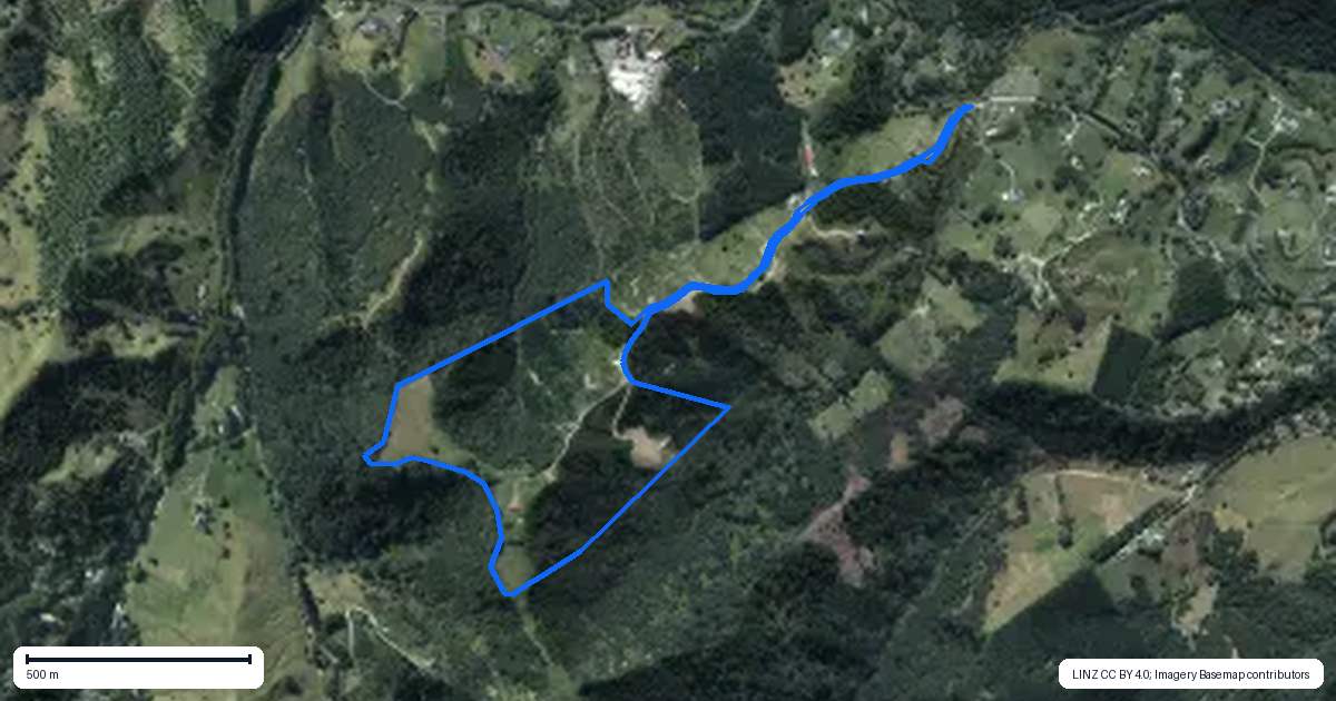 Property context map for 163 Ahuroa Road, Puhoi, Warkworth