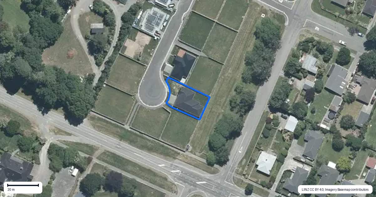 Property context map for 13 Kay Way, Rakaia