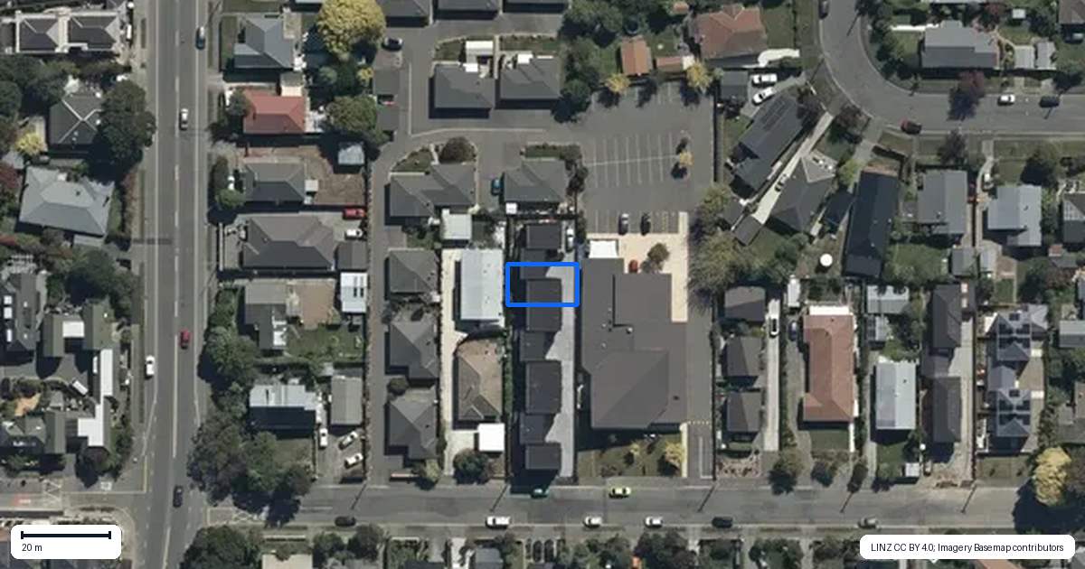 Property context map for 5/55 Cornwall Street, St Albans, Christchurch