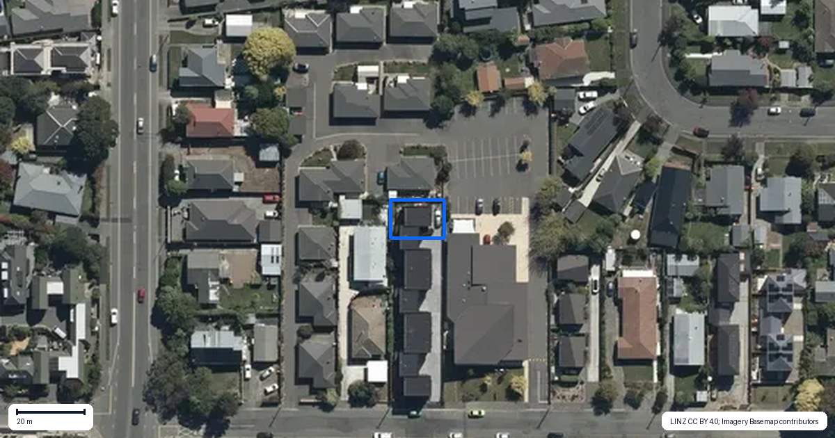 Property context map for 6/55 Cornwall Street, St Albans, Christchurch