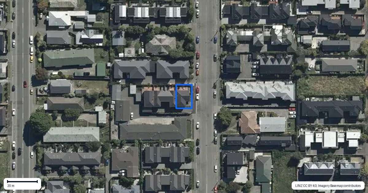 Property context map for 1/485 Manchester Street, St Albans, Christchurch