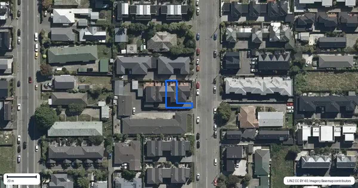 Property context map for 2/485 Manchester Street, St Albans, Christchurch