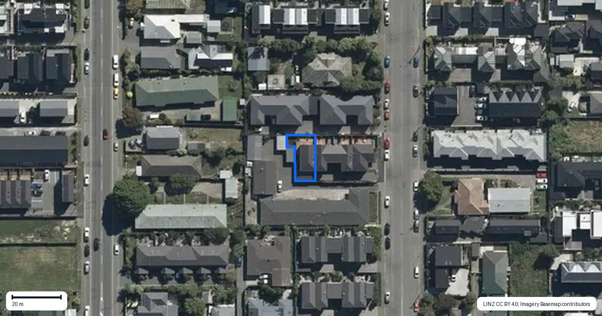 Property context map for 4/485 Manchester Street, St Albans, Christchurch