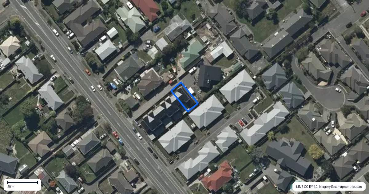 Property context map for 5/218 Lyttelton Street, Spreydon, Christchurch