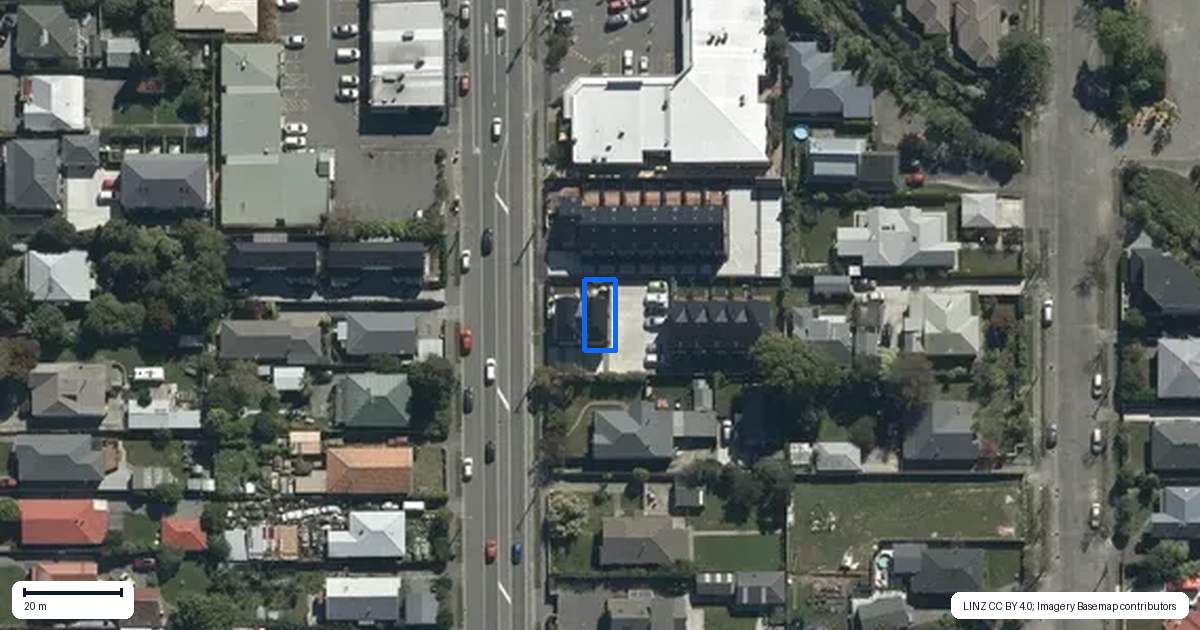 Property context map for 2/192 Hills Road, Edgeware, Christchurch