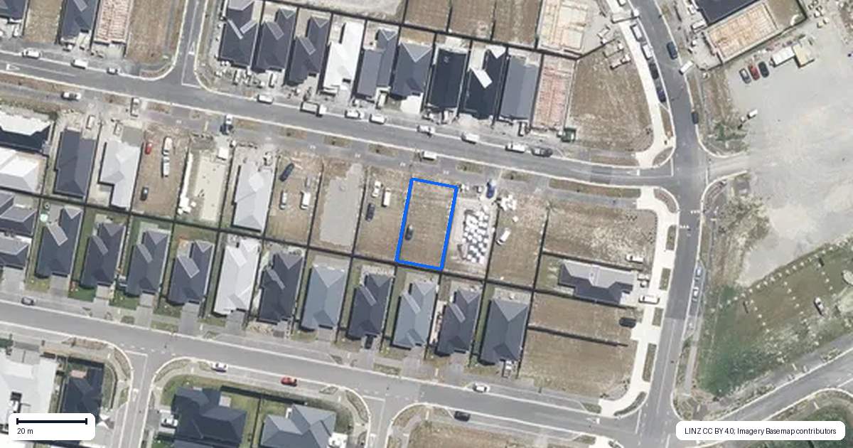 Property context map for 20 Rice Street, Kaiapoi