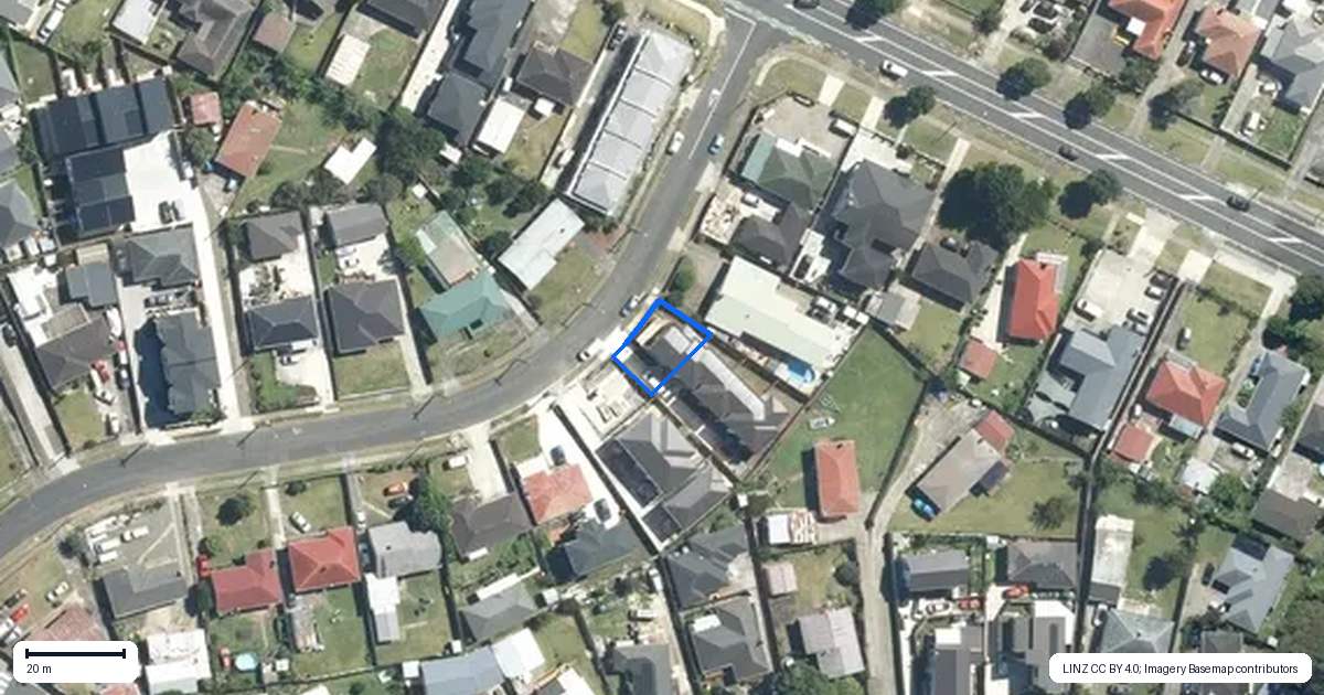 Property context map for 6A Cheviot Street, Mangere East, Auckland
