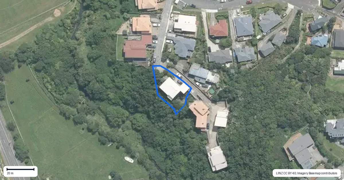 Property context map for 14A Domanski Crescent, Owhiro Bay, Wellington