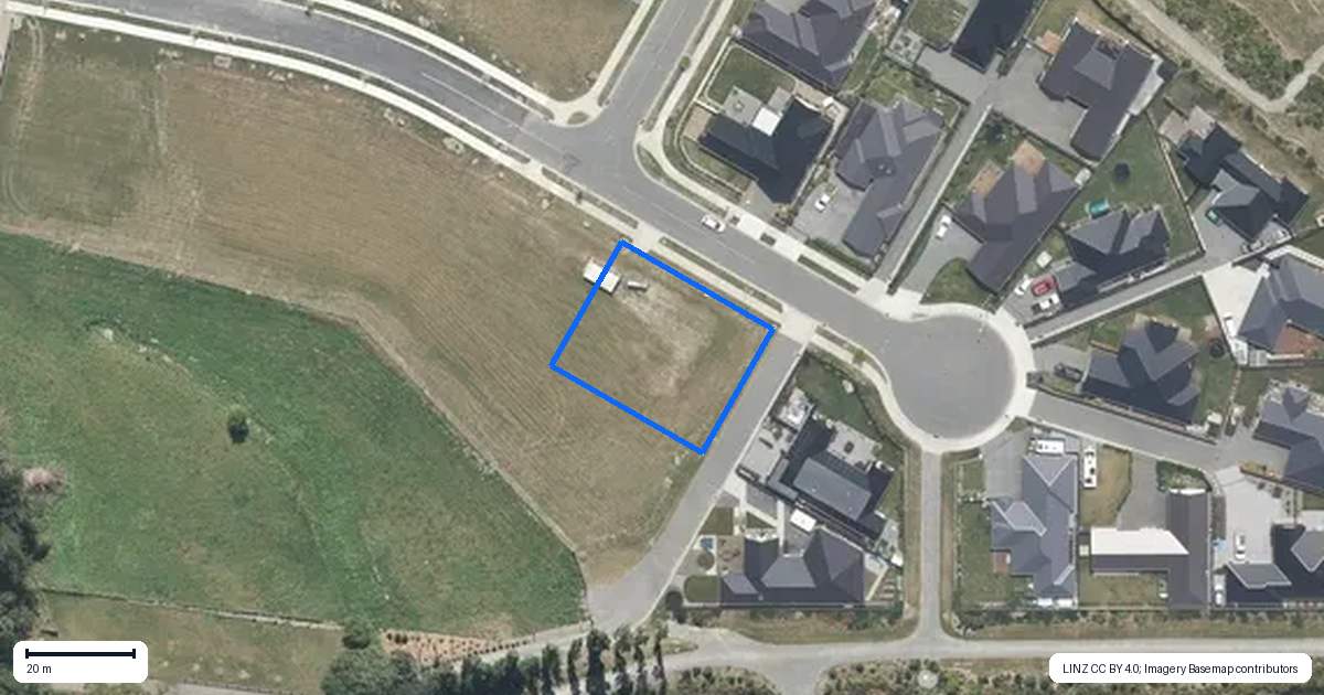 Property context map for 18 Angus Place, Rangiora