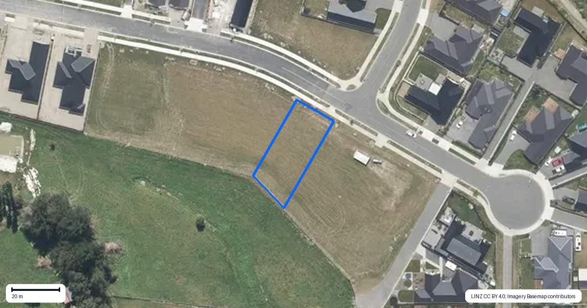 Property context map for 1 Kelly Street, Rangiora