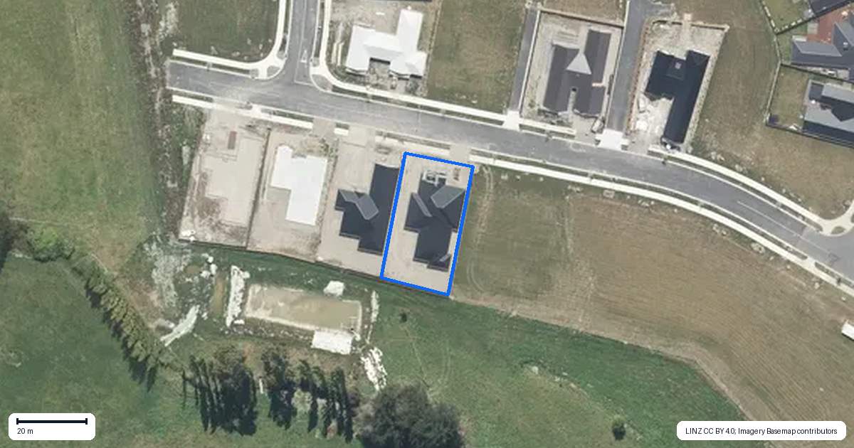 Property context map for 11 Kelly Street, Rangiora