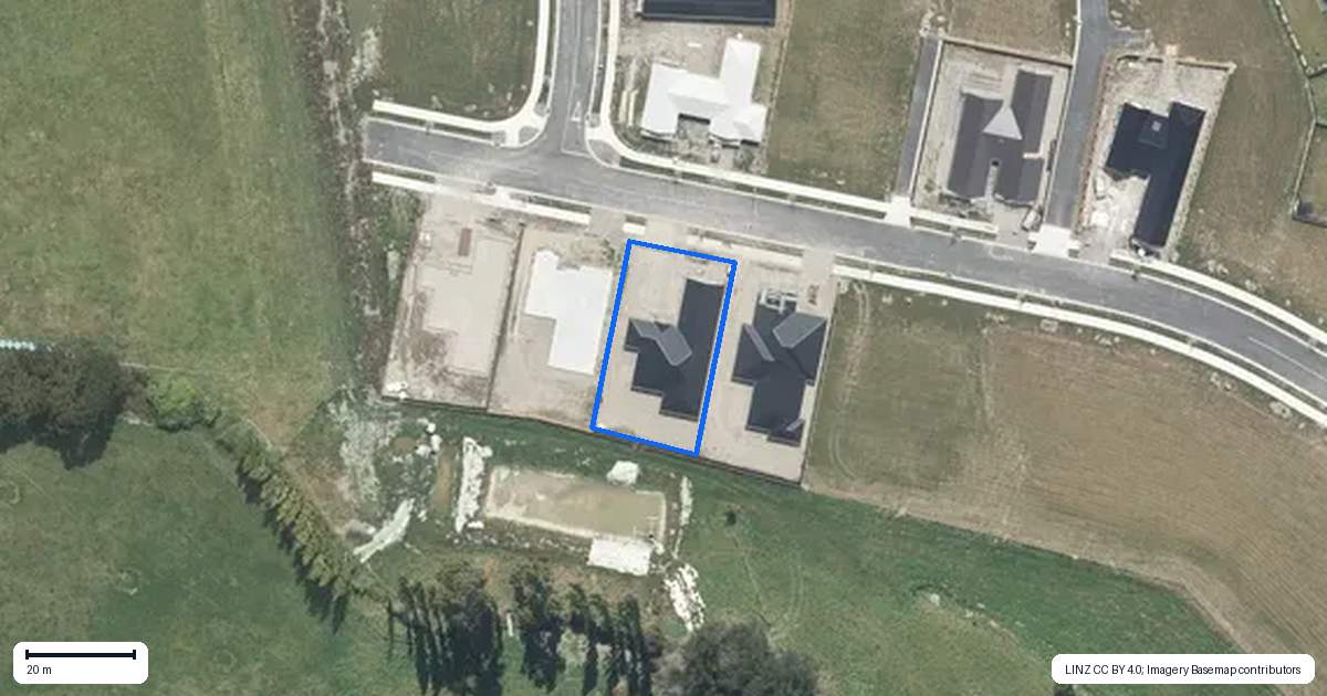 Property context map for 13 Kelly Street, Rangiora
