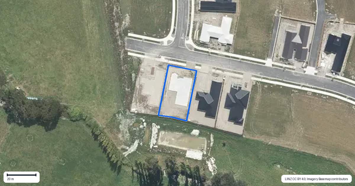 Property context map for 15 Kelly Street, Rangiora