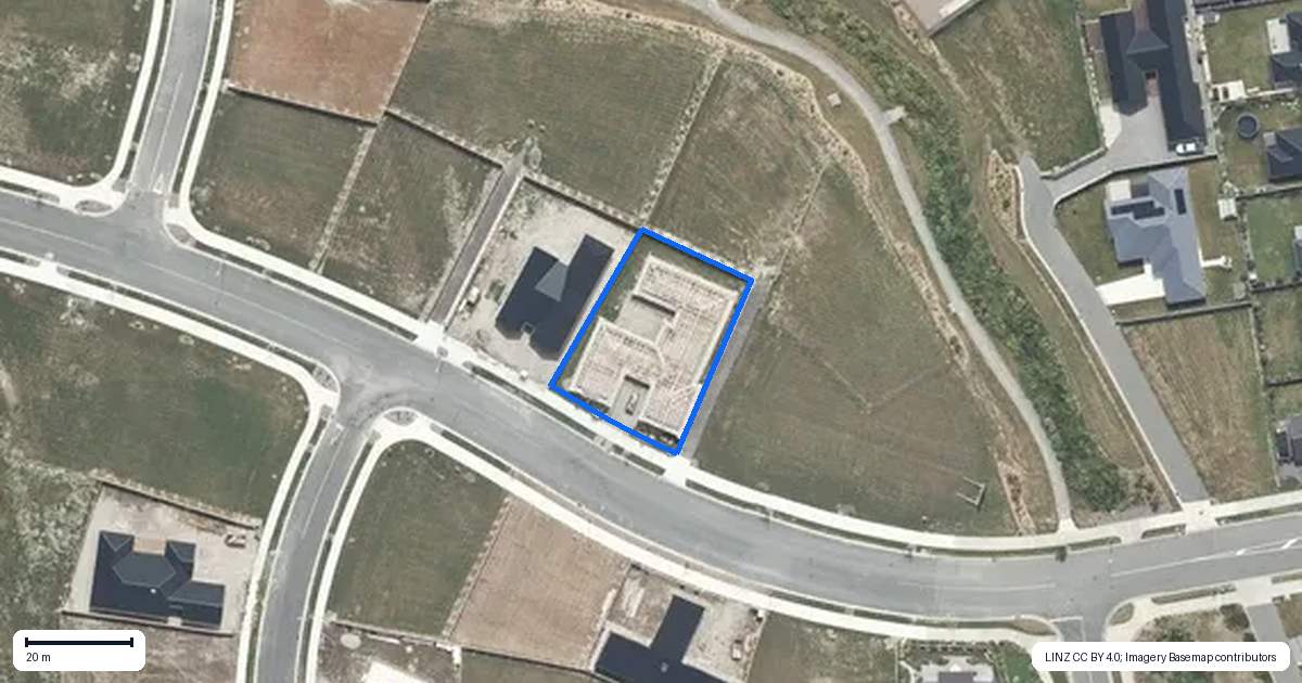 Property context map for 40 Goldie Drive, Rangiora