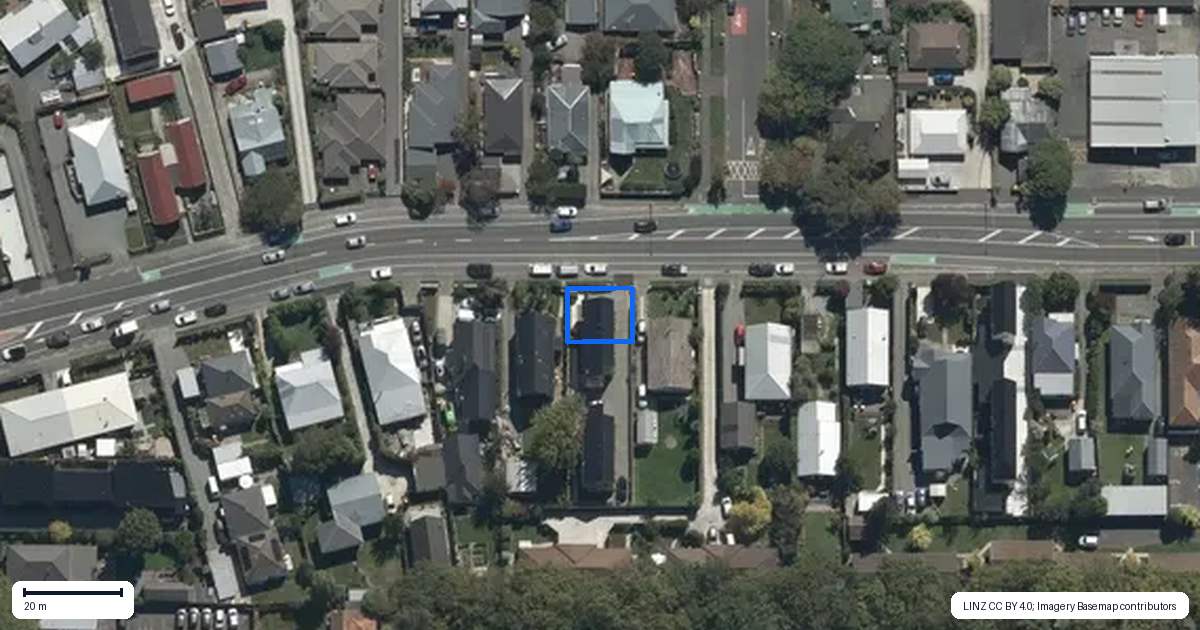 Property context map for 1/26 Warrington Street, Mairehau, Christchurch