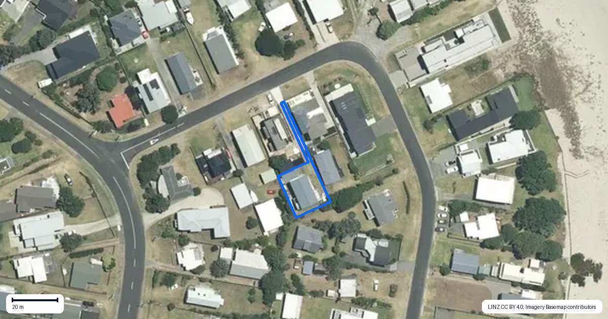 Property context map for 805B Ocean Road, Whangamata