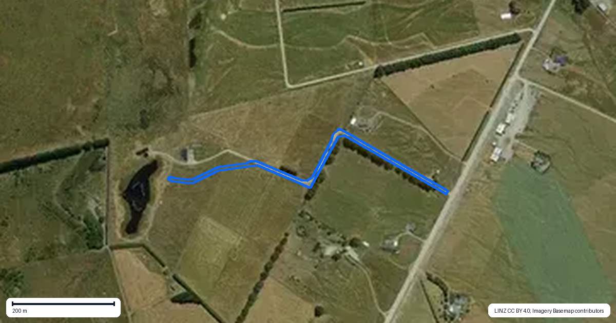 Property context map for 299 Sinclair Road, Te Anau
