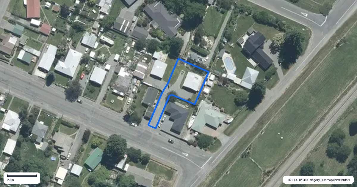 Property context map for 65A Dunford Street, Rakaia