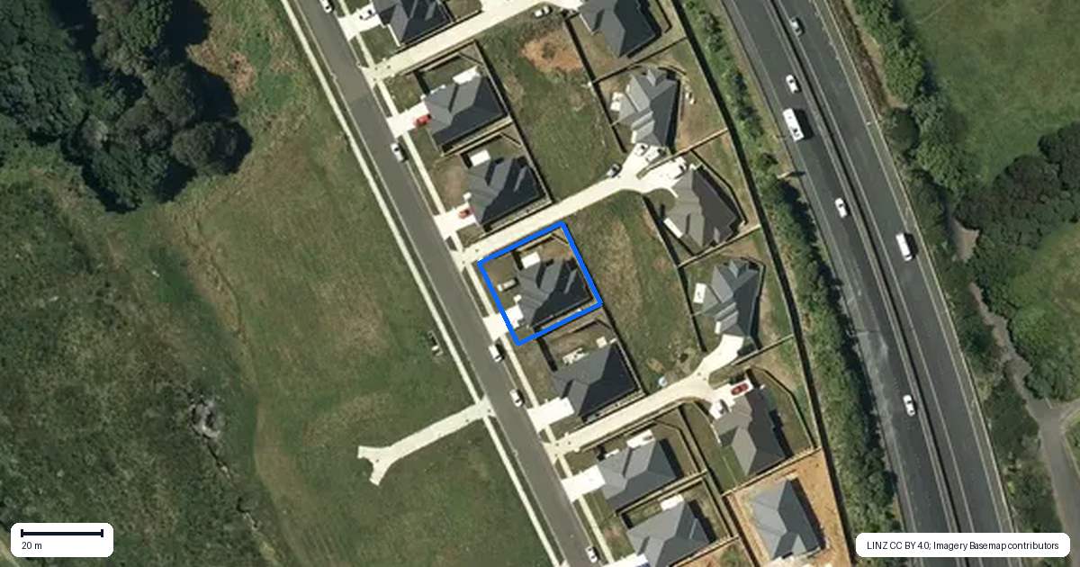 Property context map for 43 Coptic Terrace, Pokeno