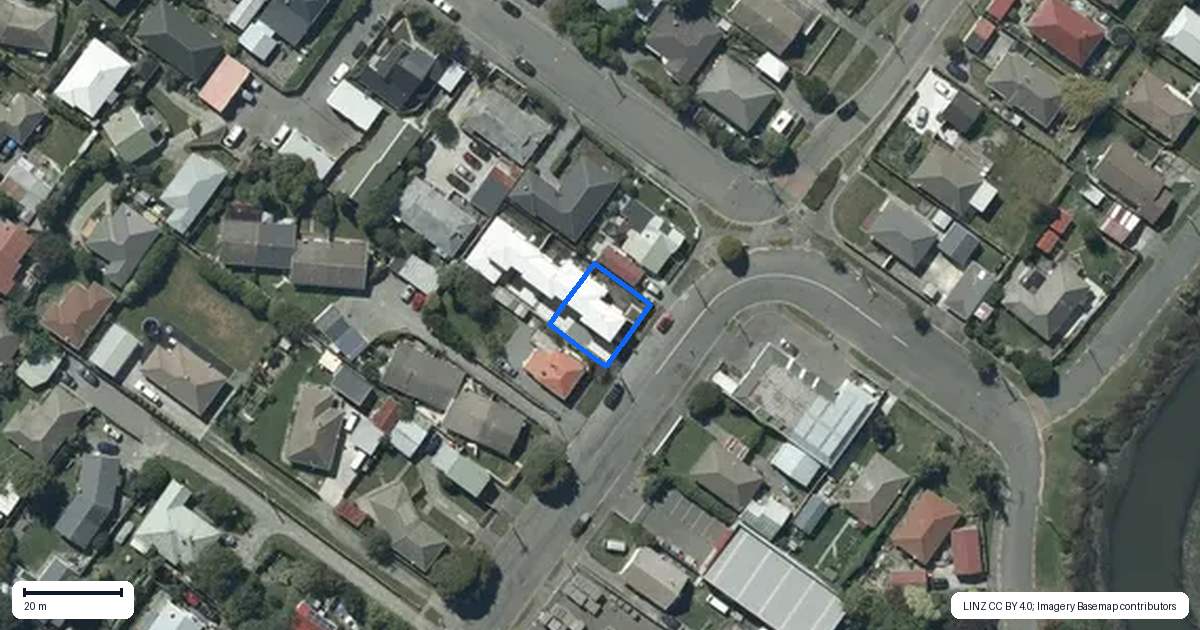Property context map for 1/74 Bamford Street, Woolston, Christchurch