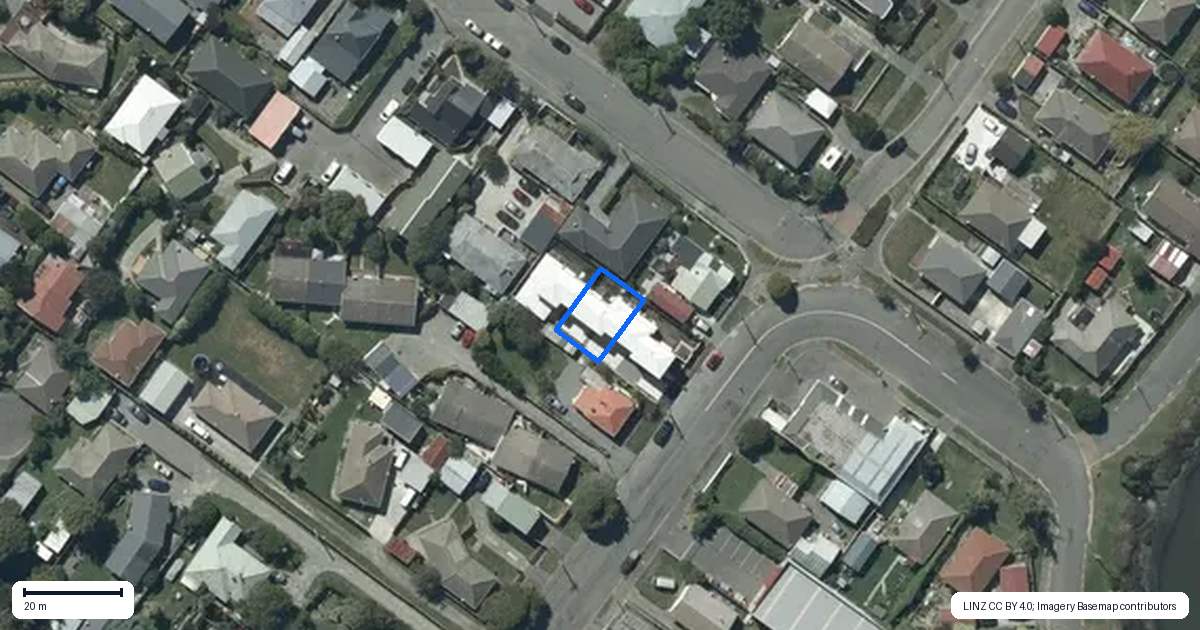 Property context map for 2/74 Bamford Street, Woolston, Christchurch