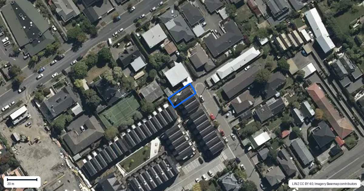 Property context map for 3/7 Donald Place, St Albans, Christchurch