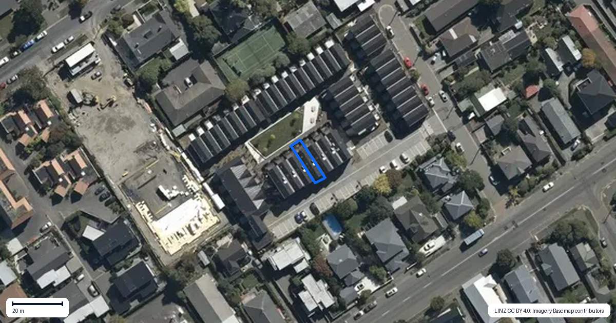 Property context map for 4/11 Donald Place, St Albans, Christchurch
