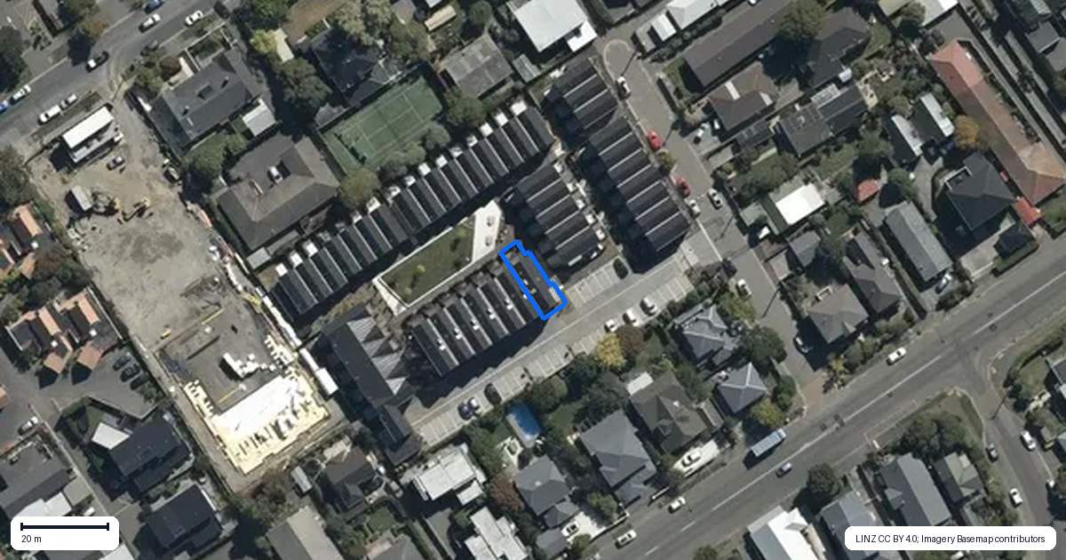 Property context map for 1/11 Donald Place, St Albans, Christchurch