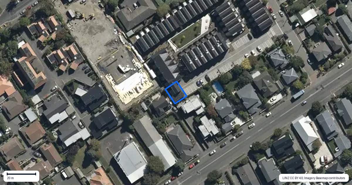 Property context map for 1/17 Donald Place, St Albans, Christchurch