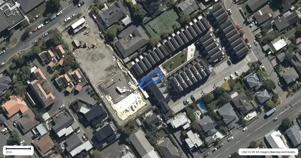 Property context map for 6/17 Donald Place, St Albans, Christchurch