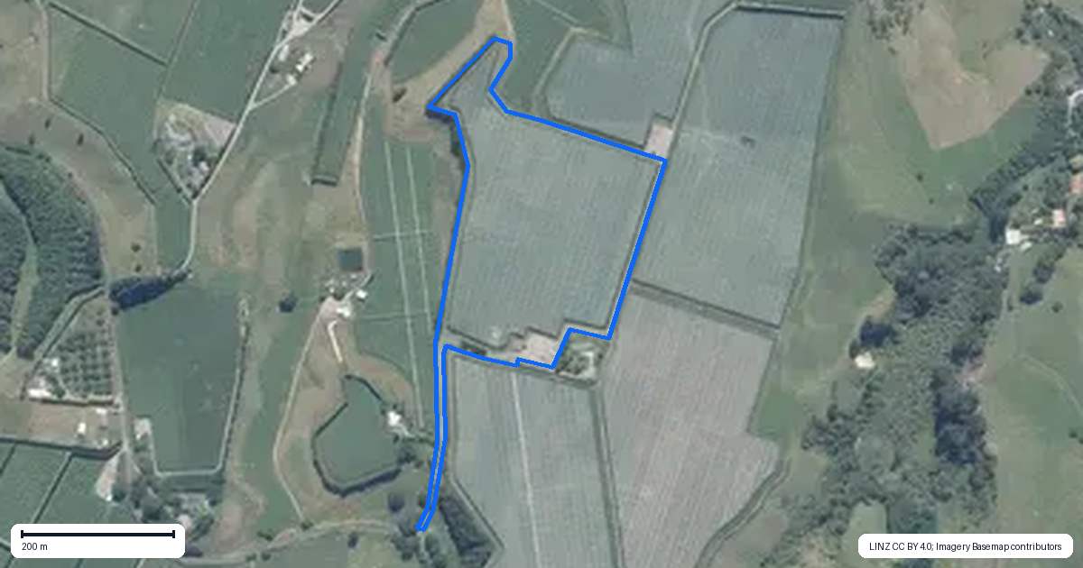 Property context map for 503 Allport Road, Paengaroa