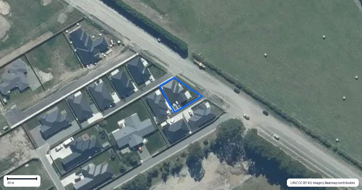 Property context map for 335 Lincoln Rolleston Road, Rolleston