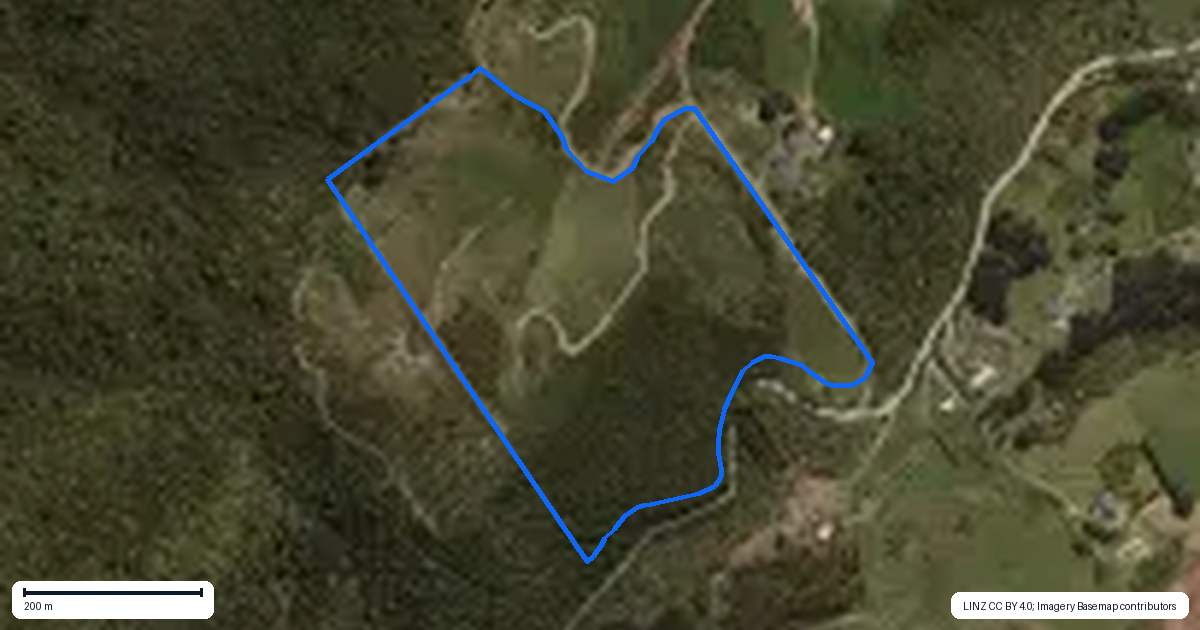 Property context map for 233A Leith Valley Road, Leith Valley, Dunedin
