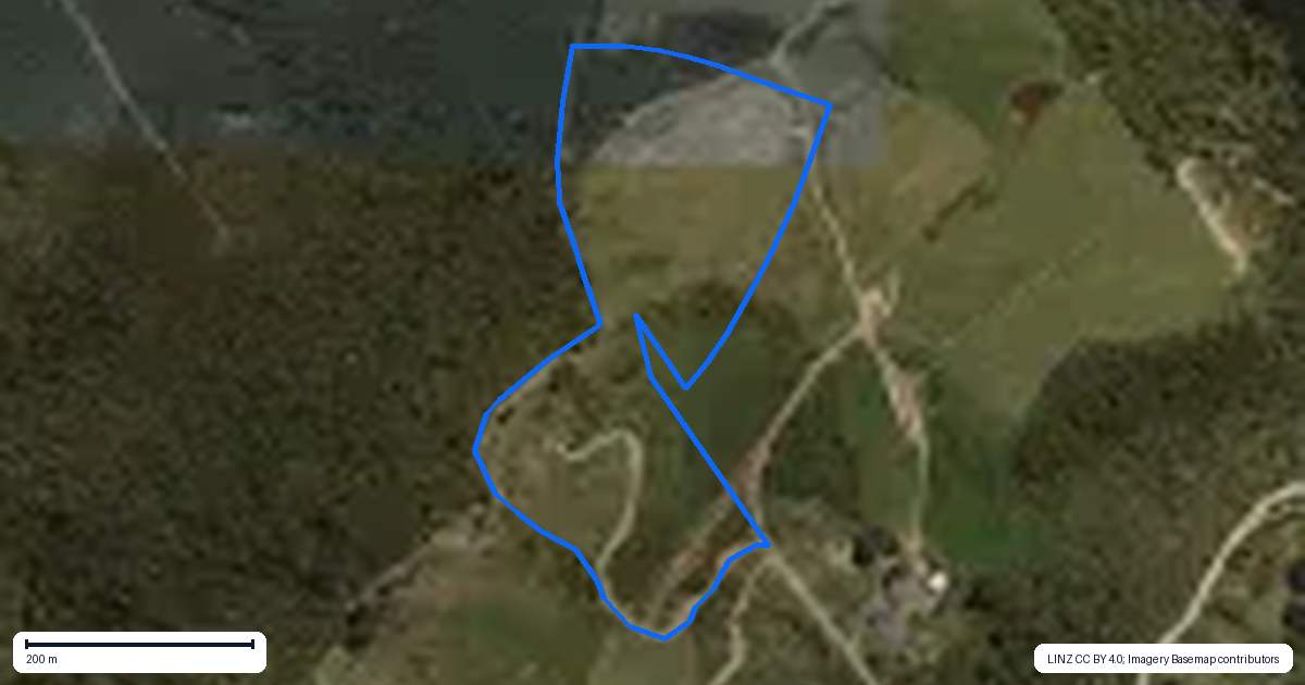 Property context map for 233B Leith Valley Road, Leith Valley, Dunedin