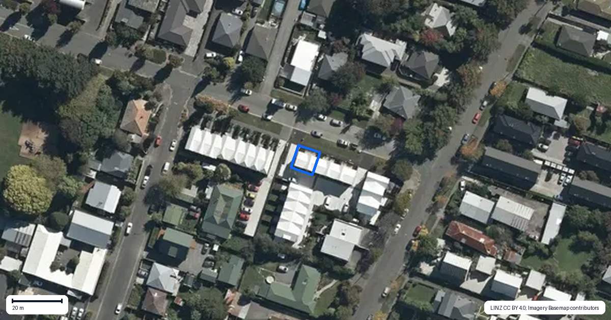 Property context map for 1/28 Cross Street, Phillipstown, Christchurch
