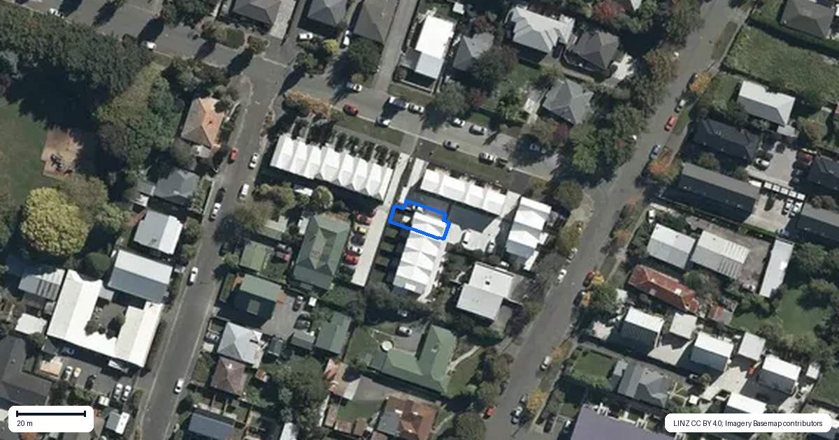 Property context map for 1/26 Cross Street, Phillipstown, Christchurch